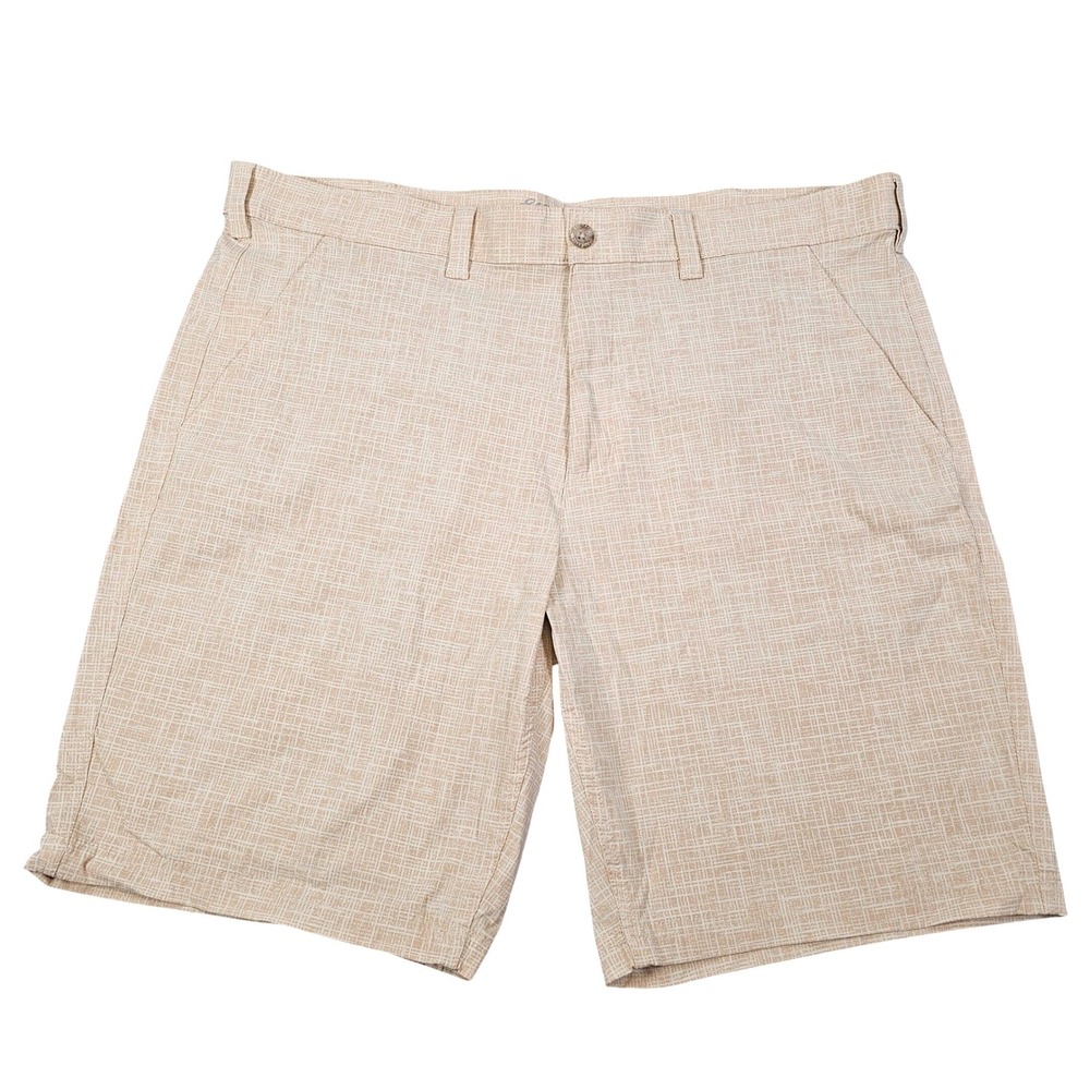 Eddie Bauer Travex Mens 40 Shorts Beige Crosshatch Stretch Performance 11107978 - Picture 1 of 9